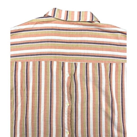 Madewell Womens Courier Striped Button-Back Oversized Shirt Multicolor Large - Picture 11 of 14